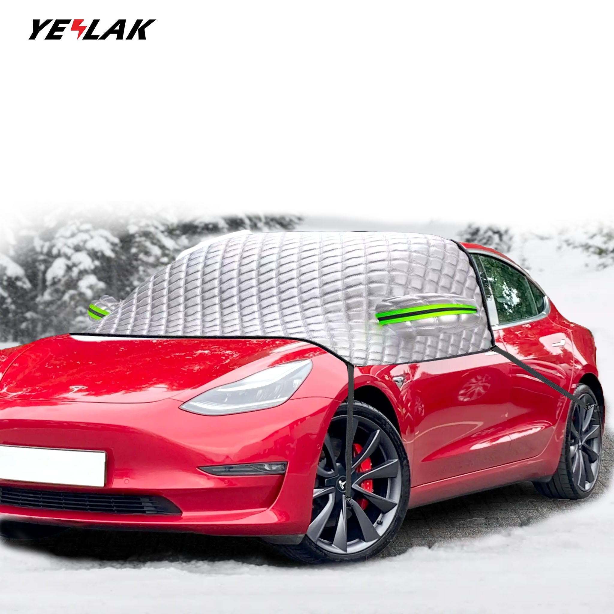 TESFEEL Car Cover for Tesla Model Y 2024-2020, All Weather Full Cover Sun  UV Rain Snow Wind Protection with 210T Oxford&Soft Cotton, Driver