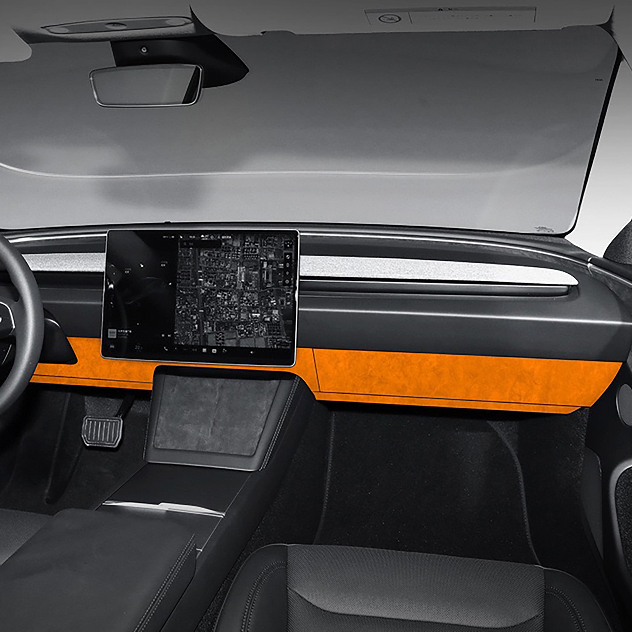 Tesla  Alcantara Knee Bolster Panel & Glove Box Wraps for 2024+ Model 3 Highland & 2025+ Model Y Juniper(4 Pcs)