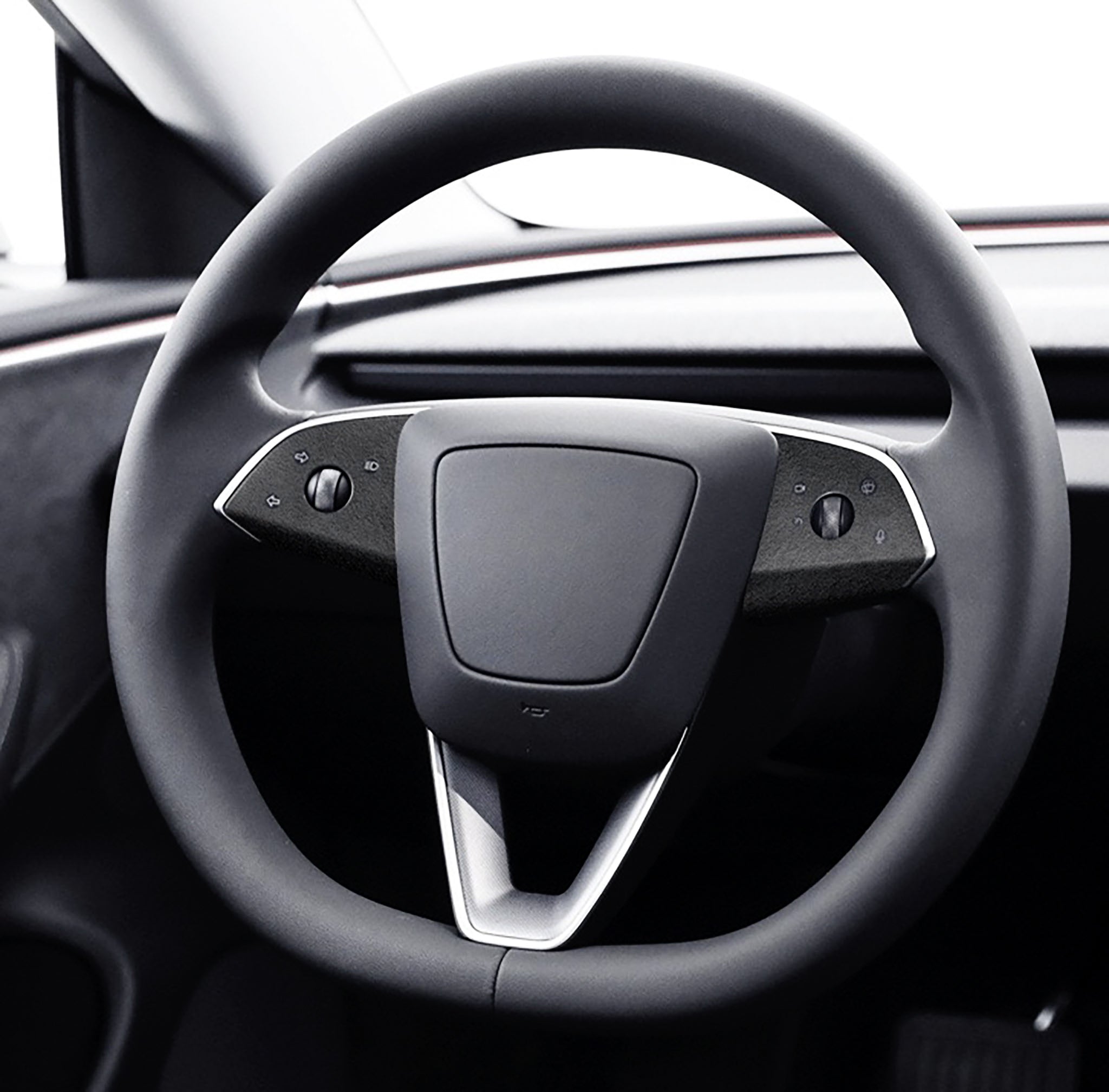 Tesla Alcantara Steering Wheel Panel Wrap Sticker for 2024+ Model 3 Highland & 2025+ Model Y Juniper