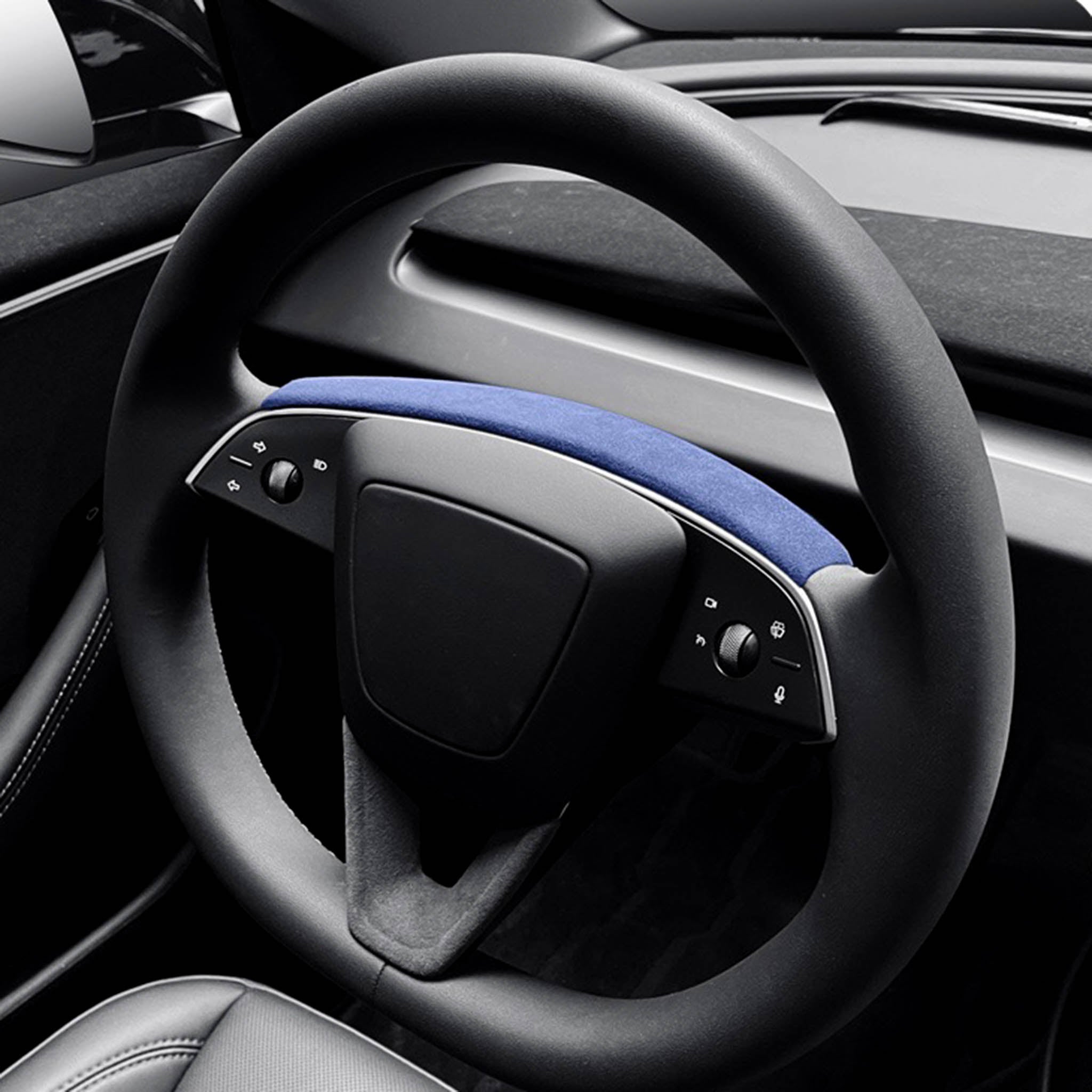 Alcantara Steering Wheel Trim Cover for 2024 Tesla Model 3 Highland