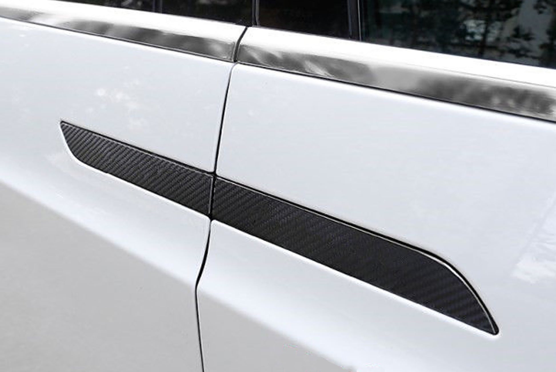 4PCS Carbon Fiber Style Door Handle Protection Covers for Tesla Model X  2015-2023