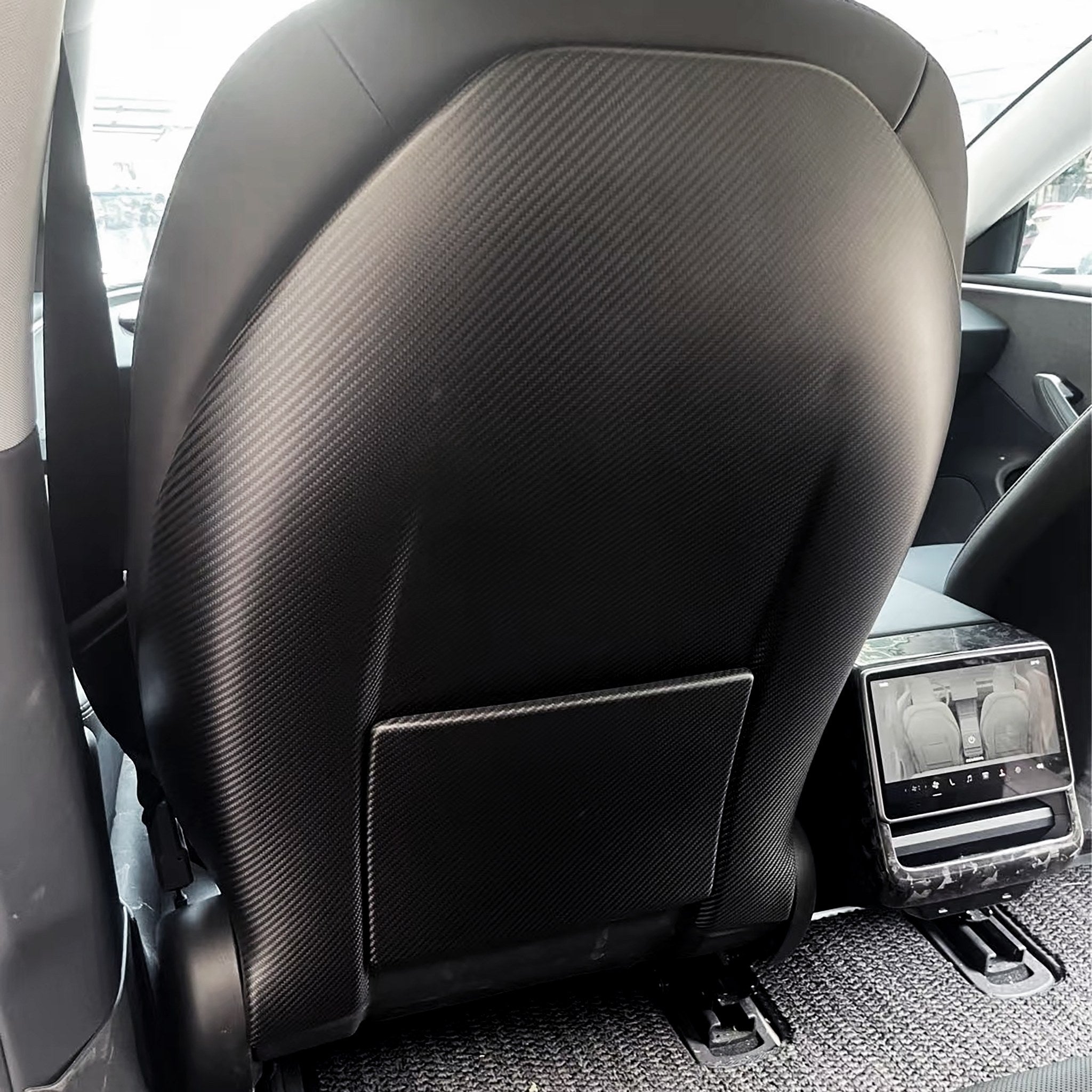 Real Carbon Fiber Seat Back Covers for 2024+ Tesla Model 3 Highland