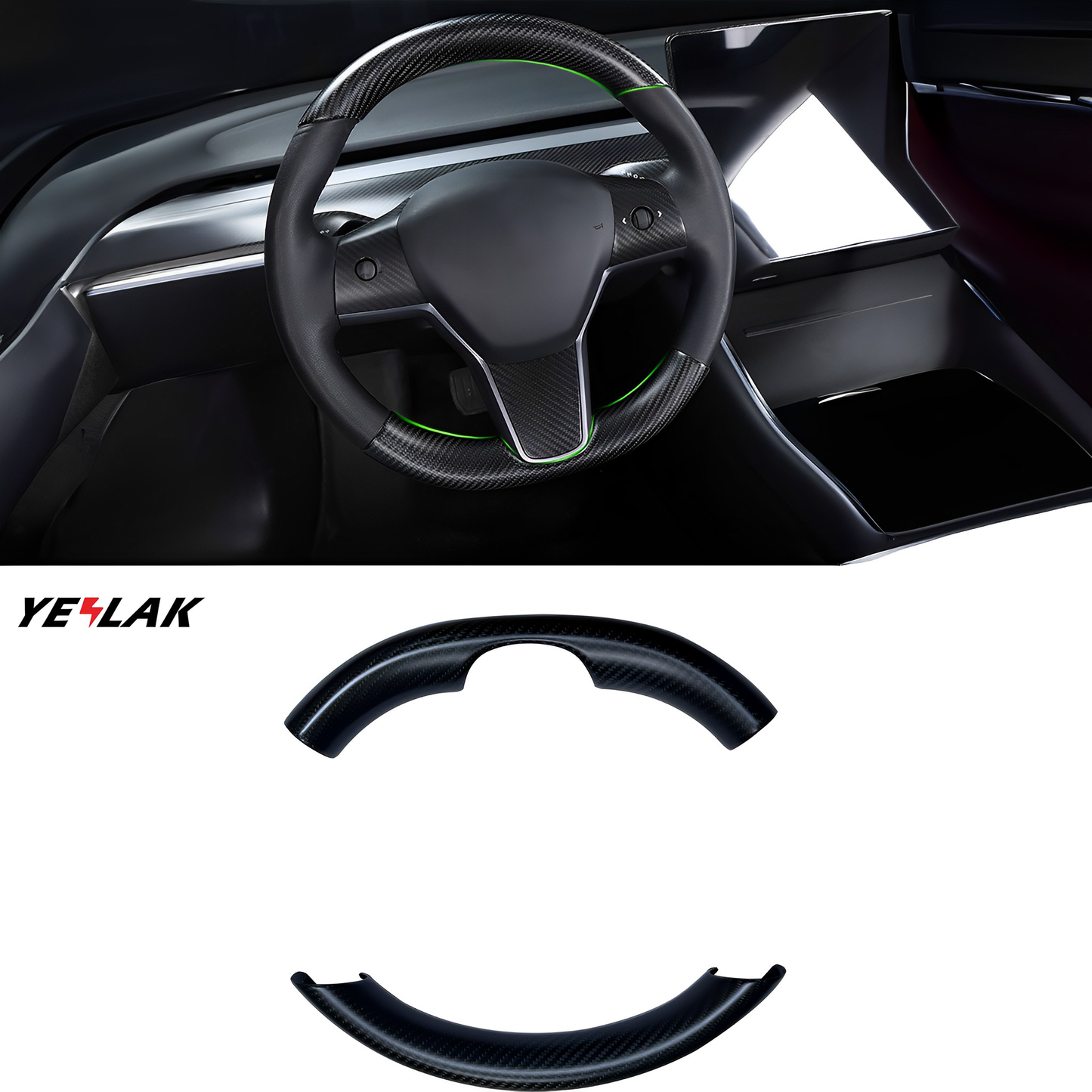 Telsa Model 3 Y Real Carbon Fiber Steering Wheel Cover Tesla Accessories