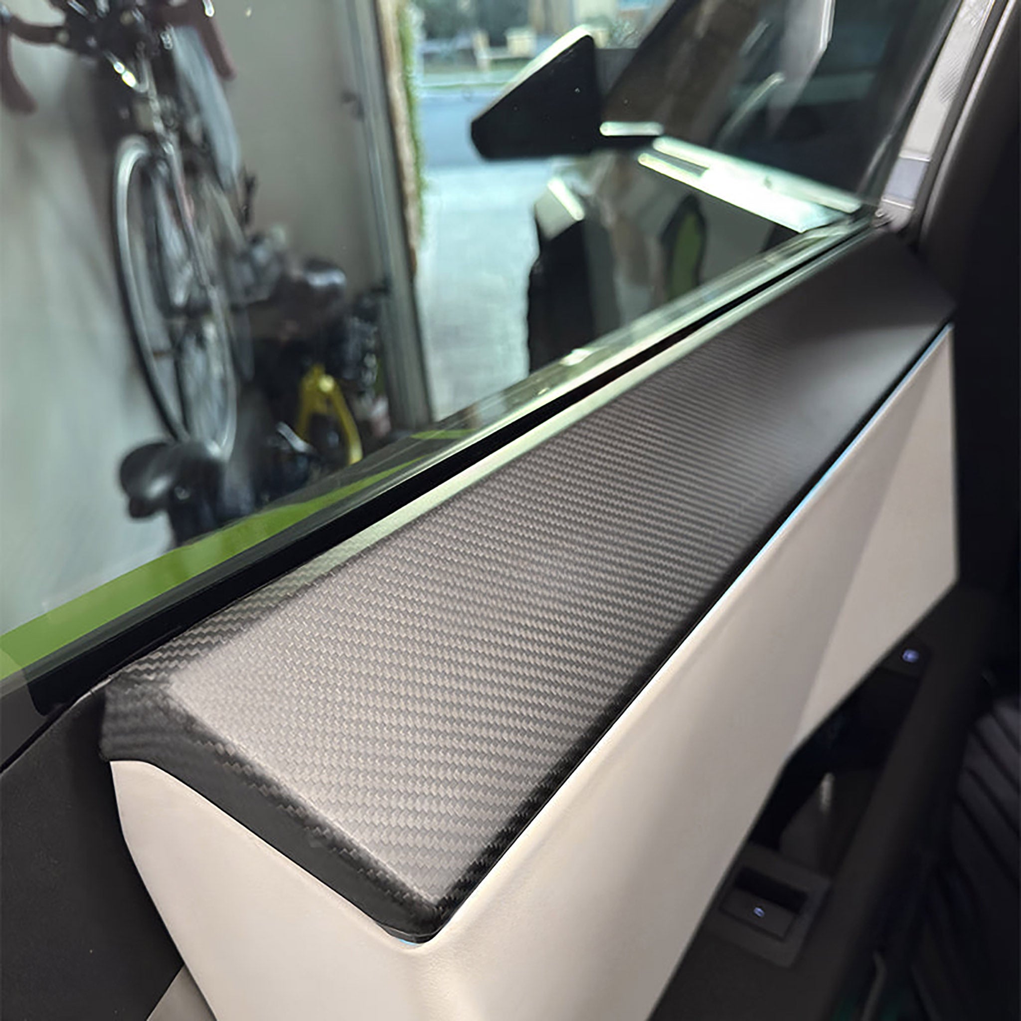 Tesla Cybertruck Carbon Fiber Door Panel Covers – Premium Front & Rear Upper Overlays for a Sleek, Luxurious Interior Upgrade