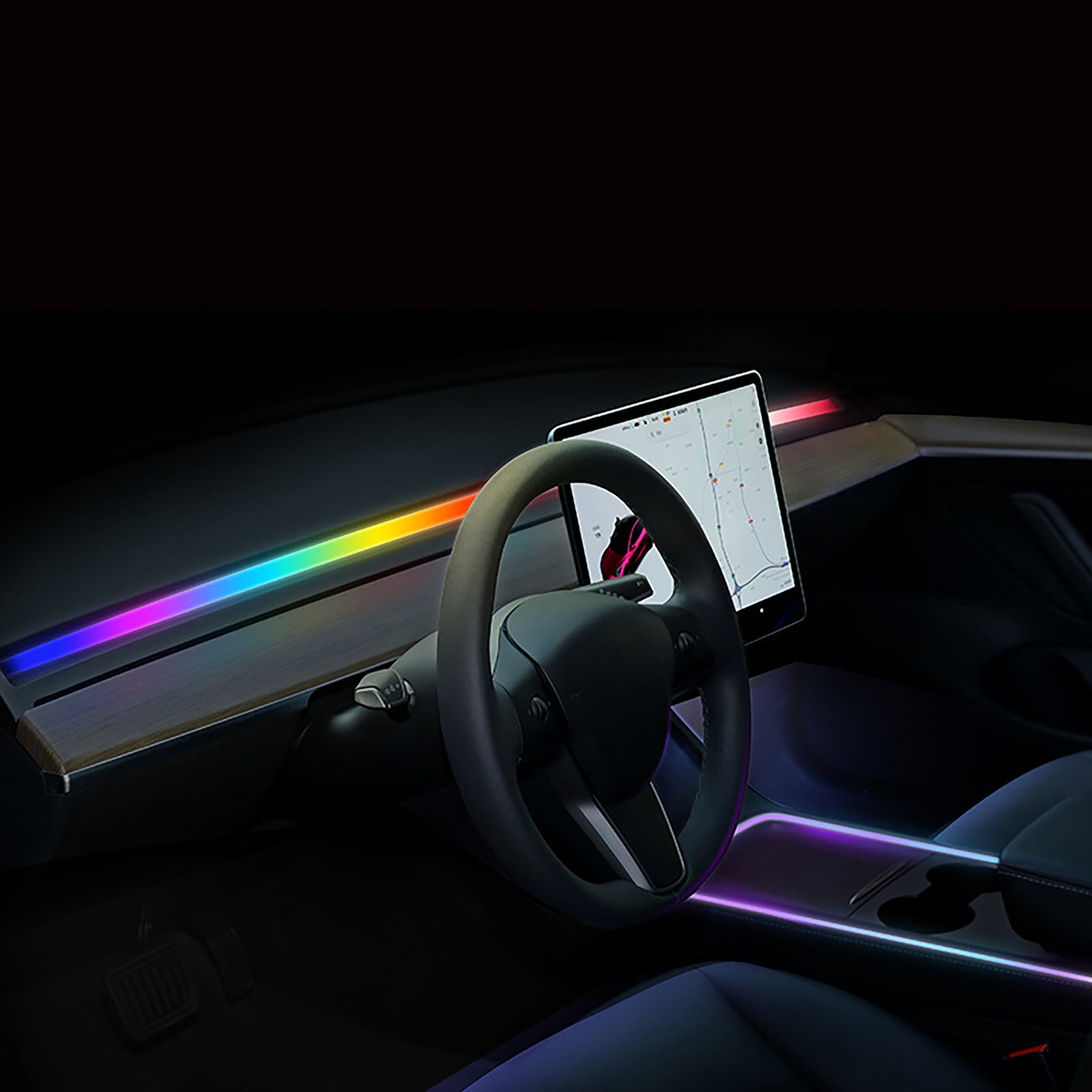 Neon Ambient LED Lighting For Tesla Model Y/3