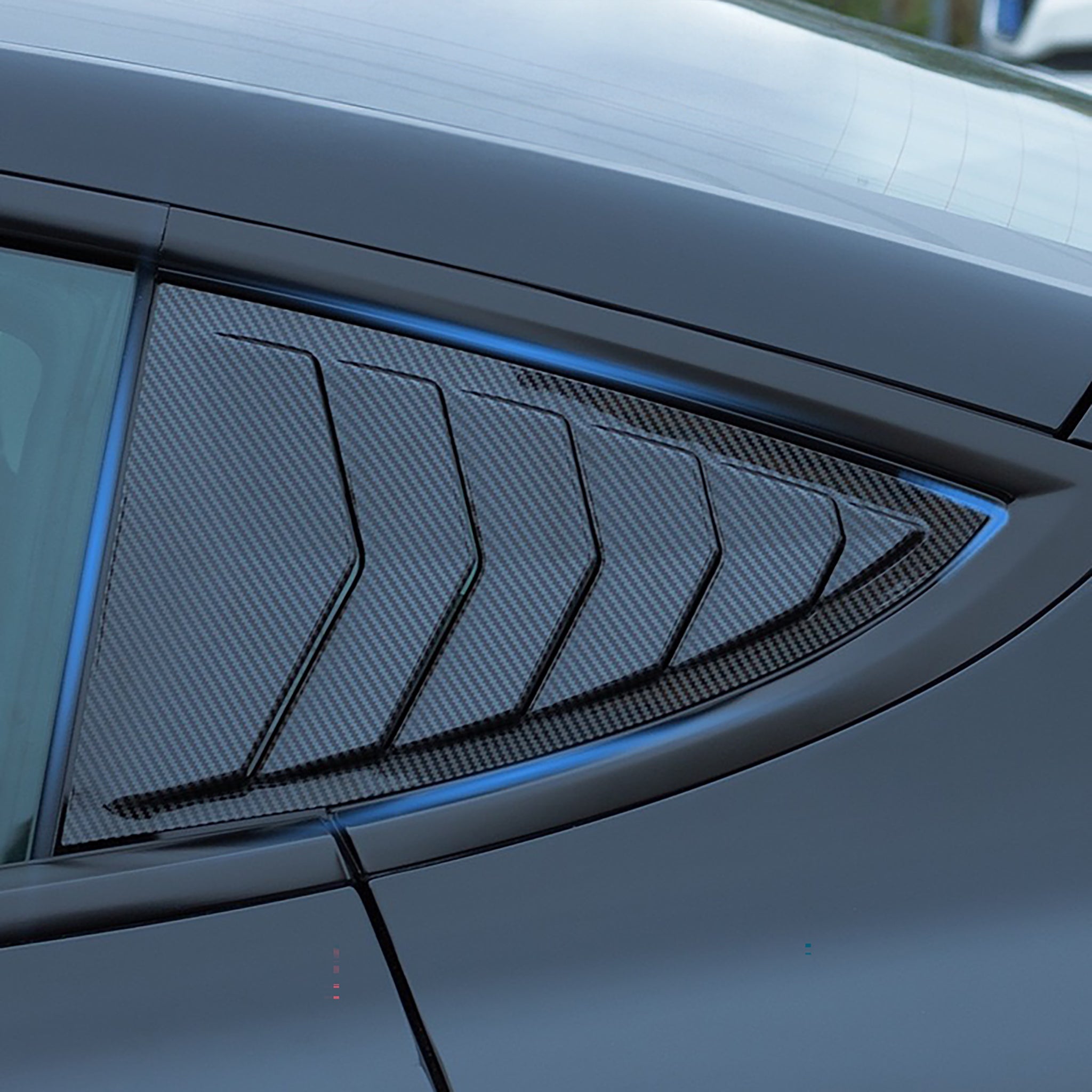 Racing-Style Rear Side Window Louvers for Tesla Model 3 2017-2024