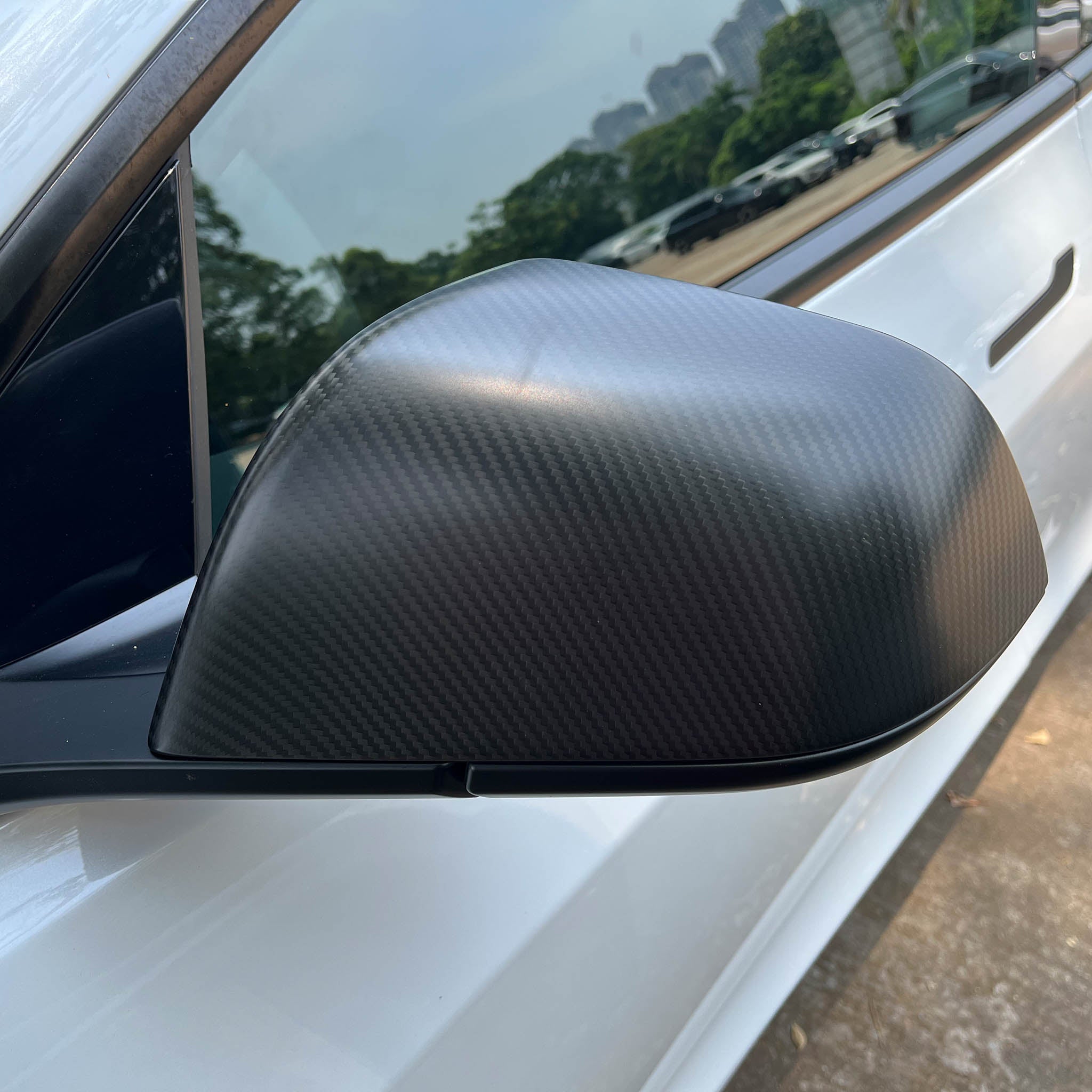 Real Carbon Fiber Mirror Caps For Tesla Highland Model 3