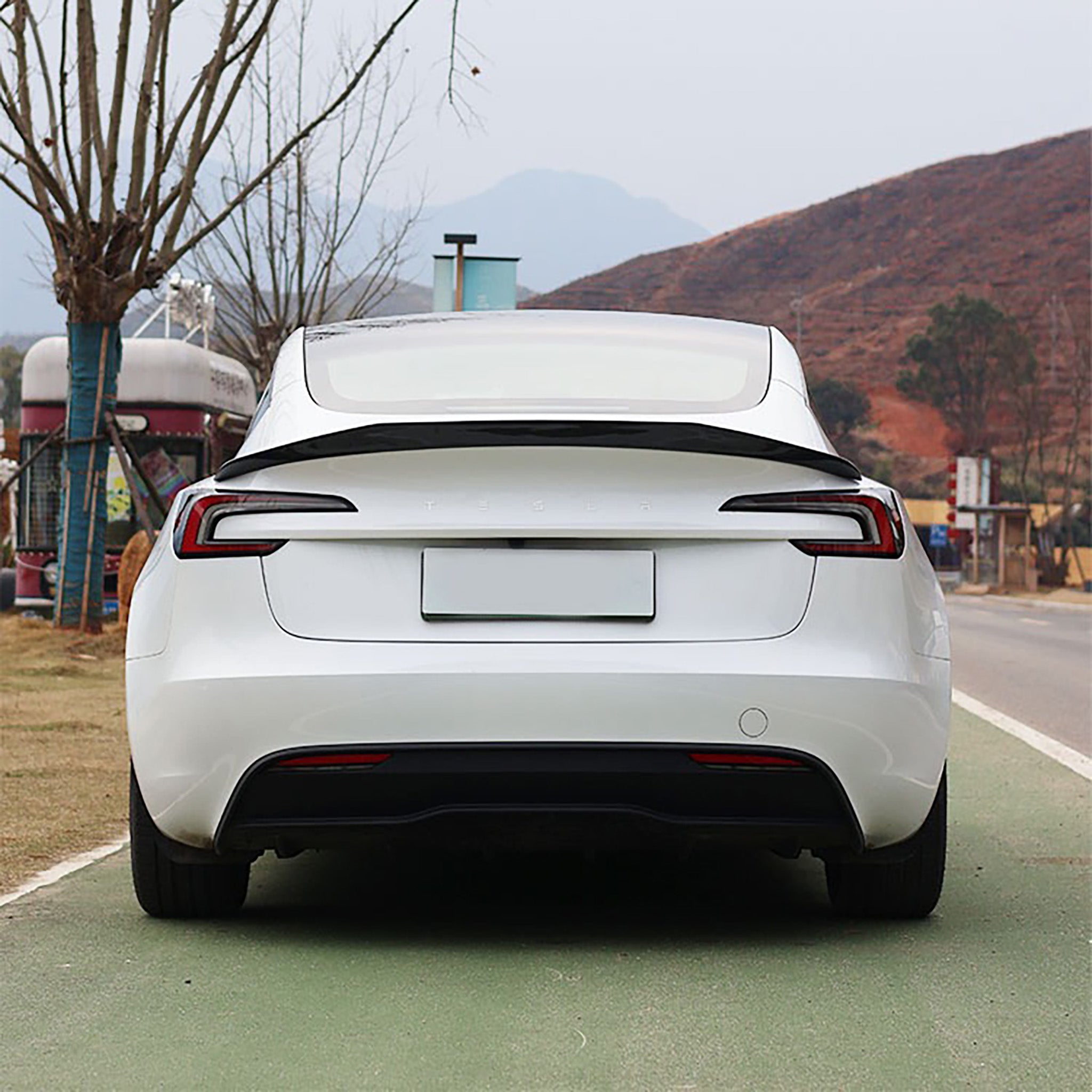 Real Carbon Fiber V-Style Spoiler for Tesla Model 3 Highland (2024+)