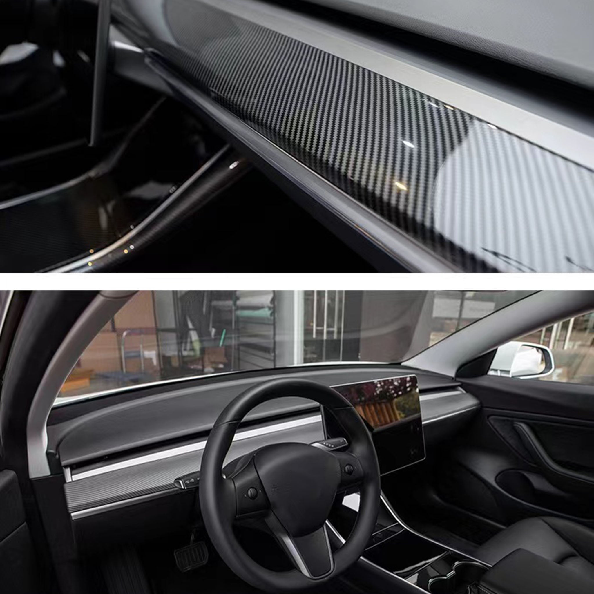 Real Carbon Fiber Dashboard Cover for Tesla Model 3 / Y