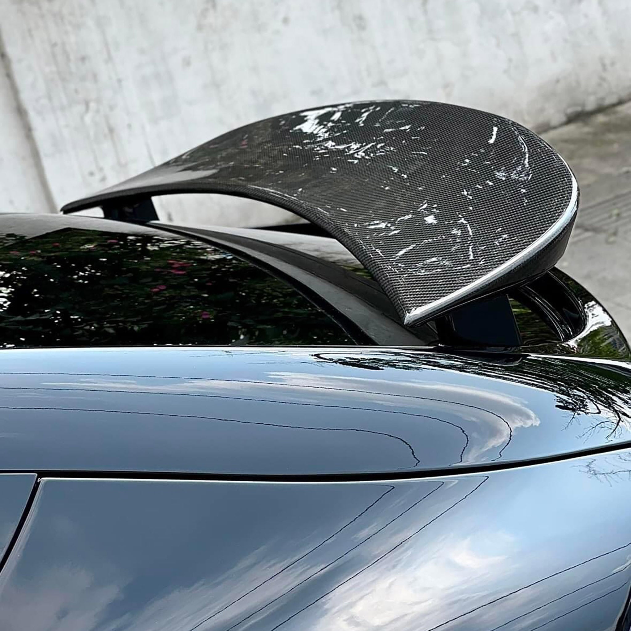 Real Carbon Fiber Model X Wing Spoiler Overlay 2016-2025