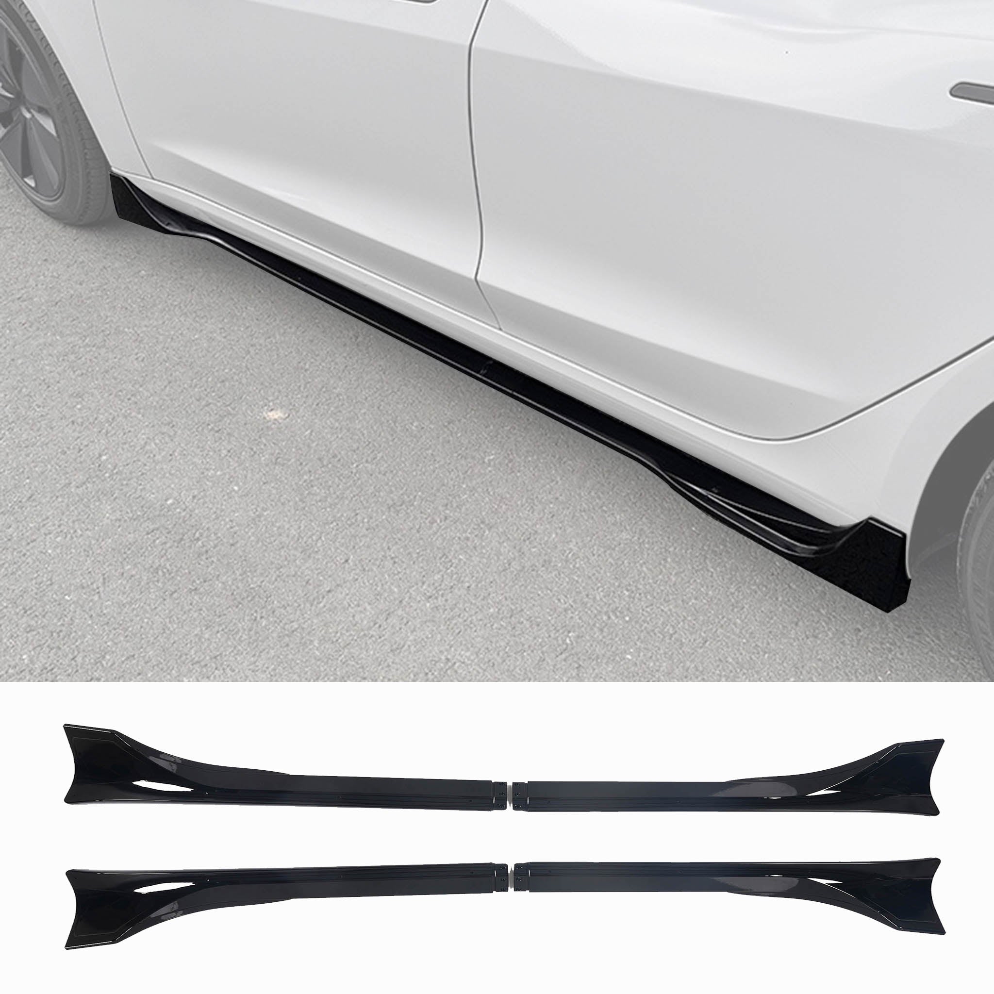 Side Skirts for 2017-2024 Tesla Model 3 – Enhance Style & Performance (ABS Plastic)