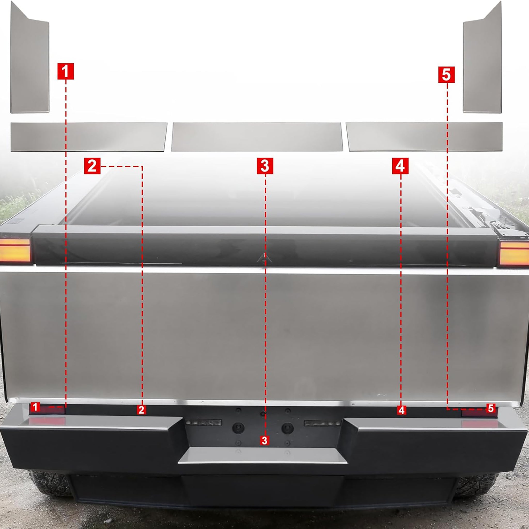 Premium Stainless Steel Rear Bumper Guard for Tesla Cybertruck