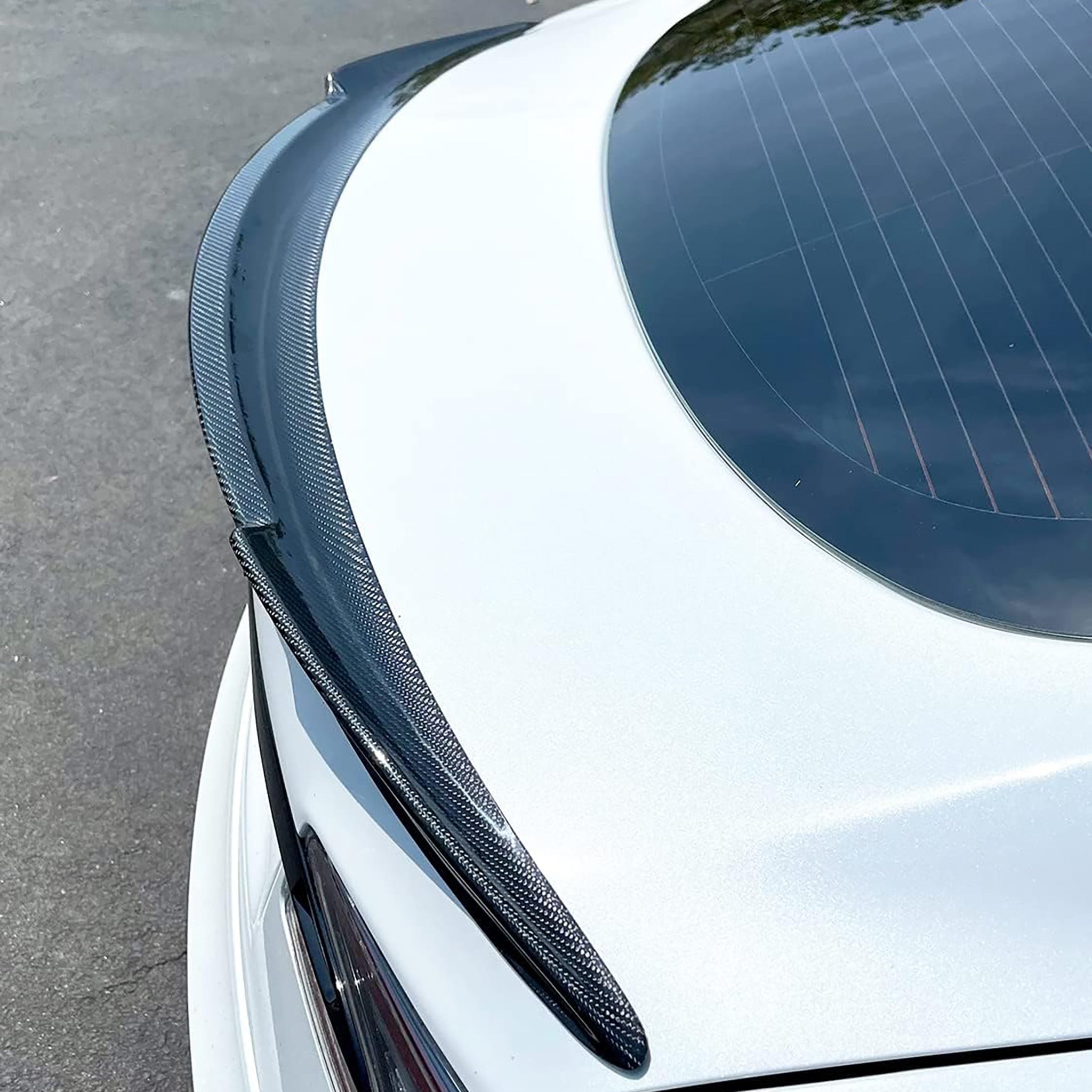 Tesla Model S Real Carbon Fiber Rear Spoiler - High-Gloss Aerodynamic Upgrade for Enhanced Performance & Style (2016-2025+)