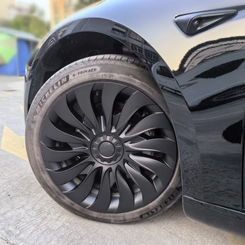 Tesla 2024 Model 3 Highland 18inch Uberturbine Wheel Covers side view