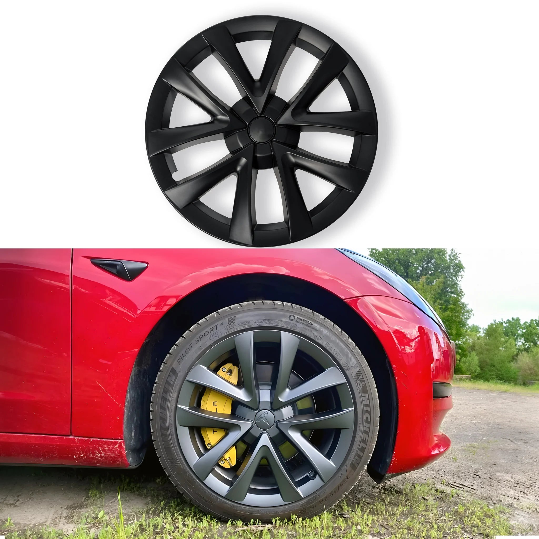 Tesla Model 3 Arachnid Styled Aero Wheel Cover Set for 18 inch Factory Tesla Wheel