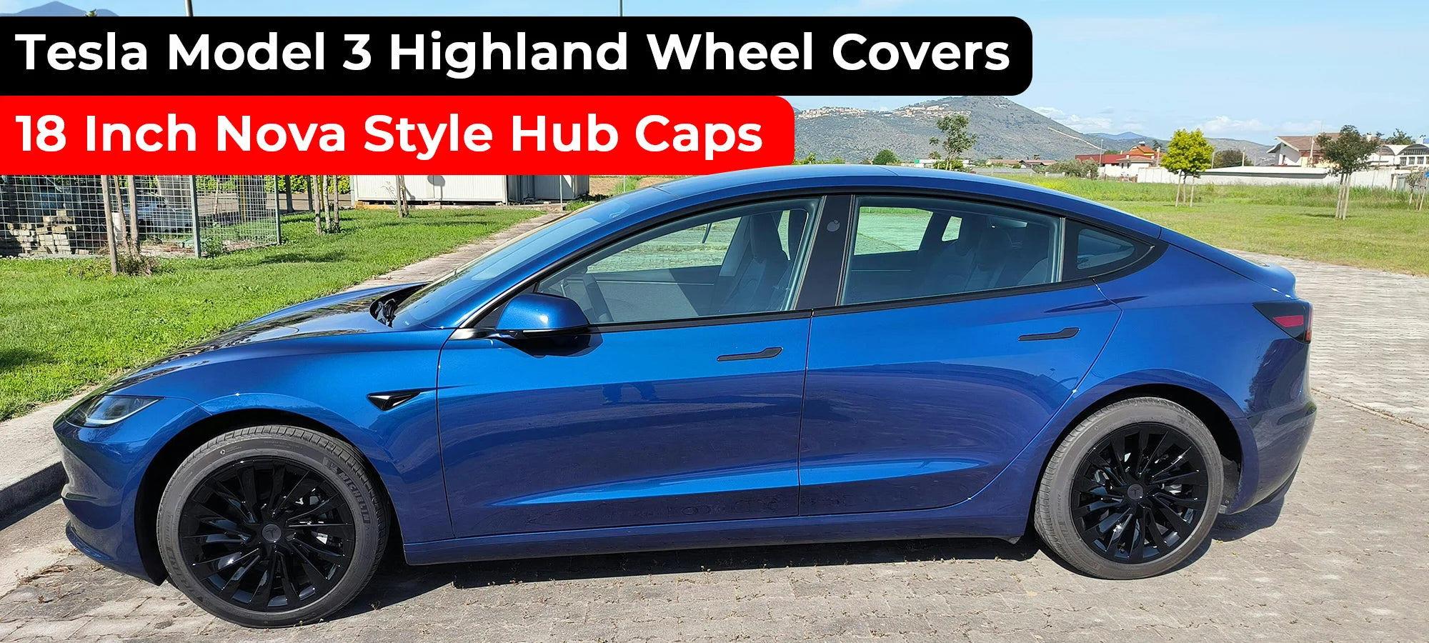 Tesla Model 3 Highland Wheel Covers 18 Inch Nova Style Hub Caps