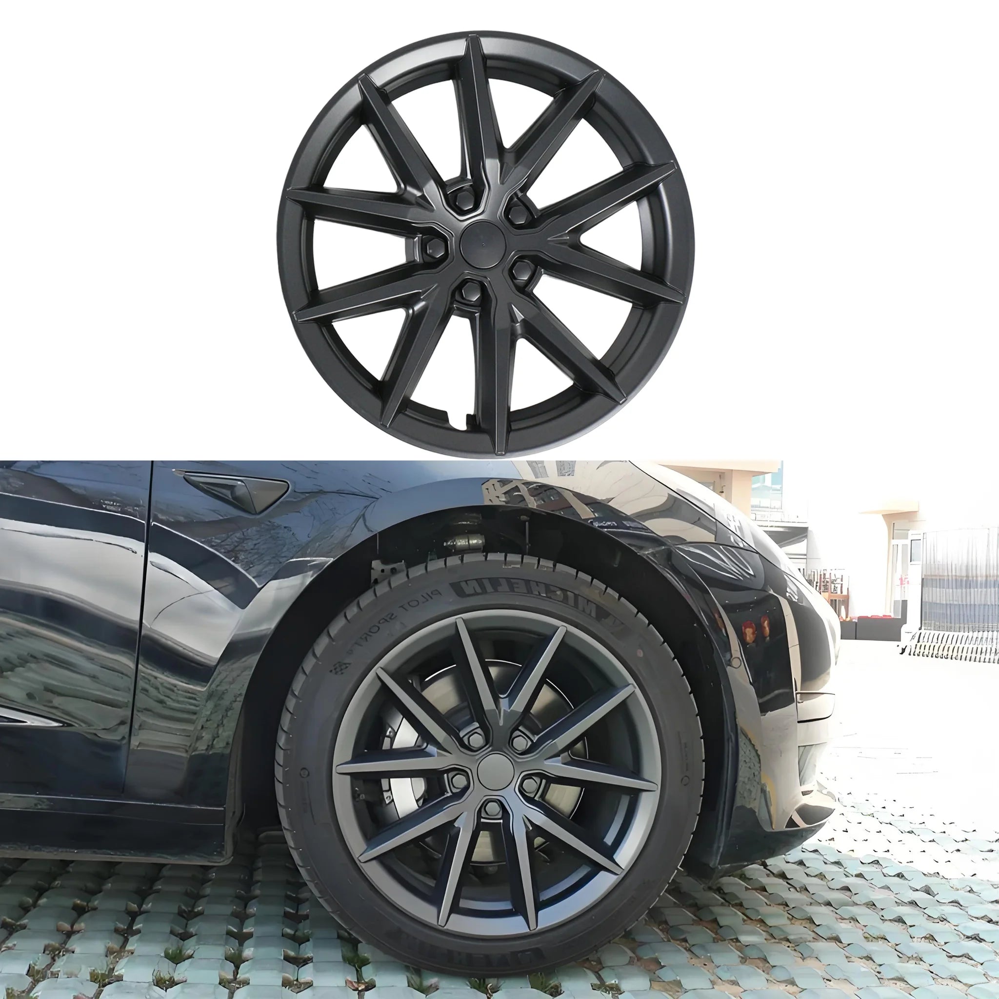 Wheel Cover Replacement for Tesla Model 3 18'' Aero Wheels 2017-202