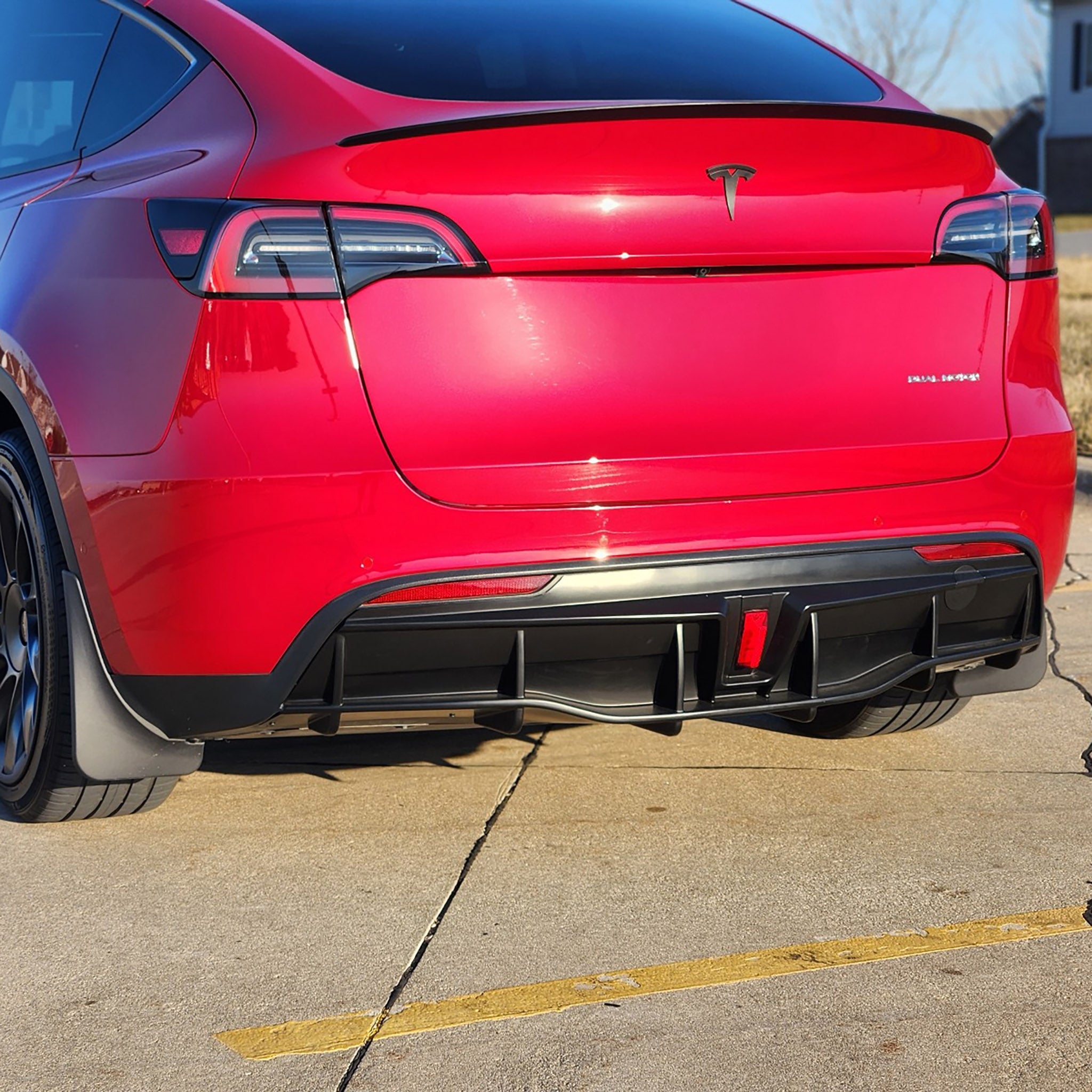 Tesla Model Y/3 Rear Diffuser Bumper Lip with LED Brake Light