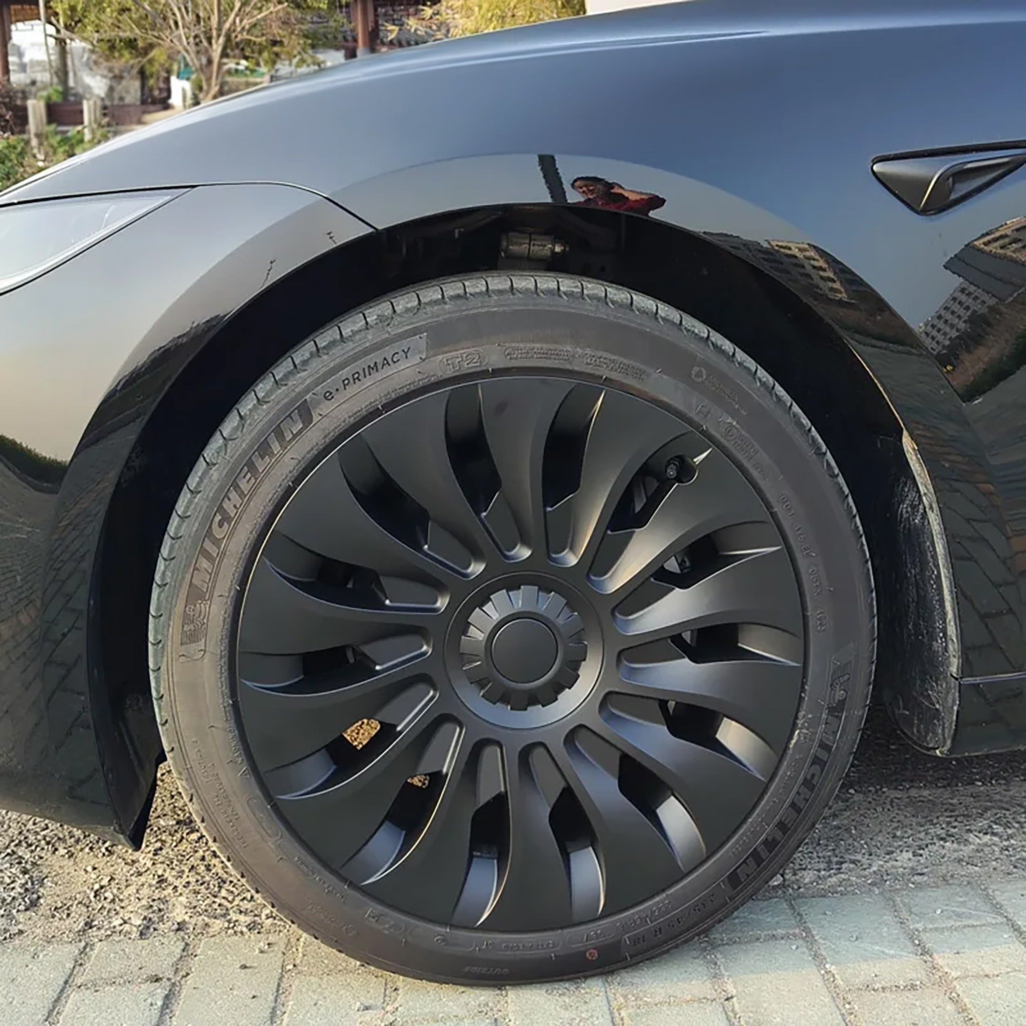 UberTurbine Style Wheel Covers for 2024+ Model 3 18-Inch Photon Wheels– Symmetrical & Protect in Style