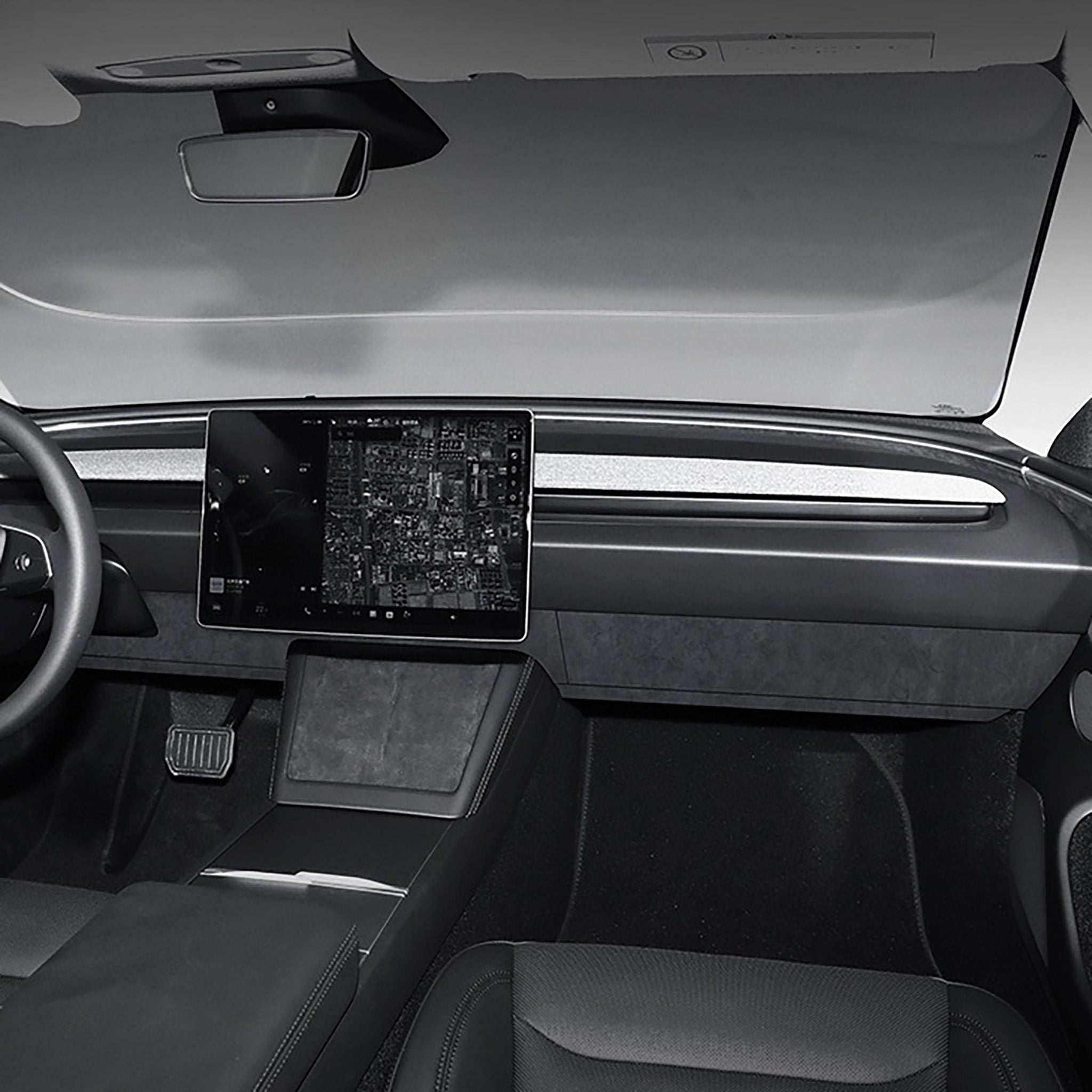 Tesla  Alcantara Knee Bolster Panel & Glove Box Wraps for 2024+ Model 3 Highland & 2025+ Model Y Juniper(4 Pcs)