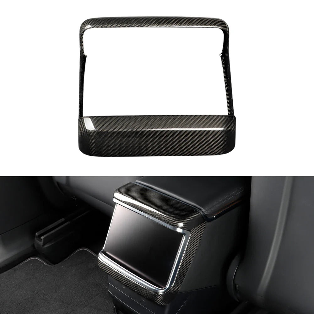 Real Carbon Fiber Rear Touchscreen Trim Cover for Tesla Model S & X | Yeslak