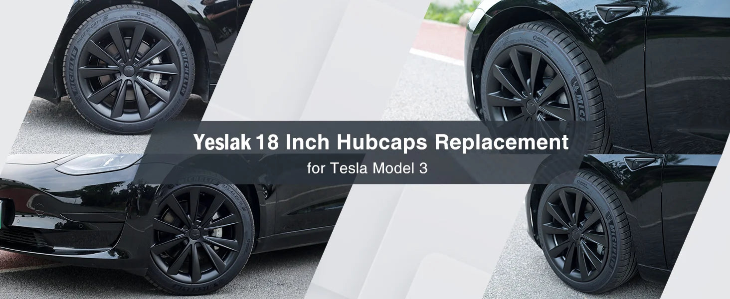 Yeslak 18 inch Hubcaps Replacement for Tesla Model 3