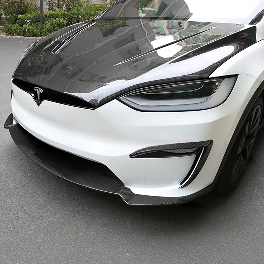 Aero Carbon Fiber Front Lip for Tesla Model X | High-Performance Aerodynamic Body Kit