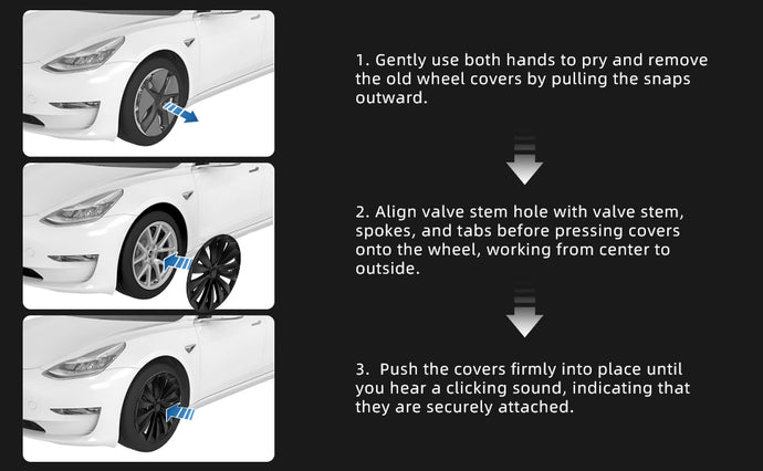 Yeslak 19 inch Wheel Covers Tesla Model Y Wheel Caps Installtion Guide