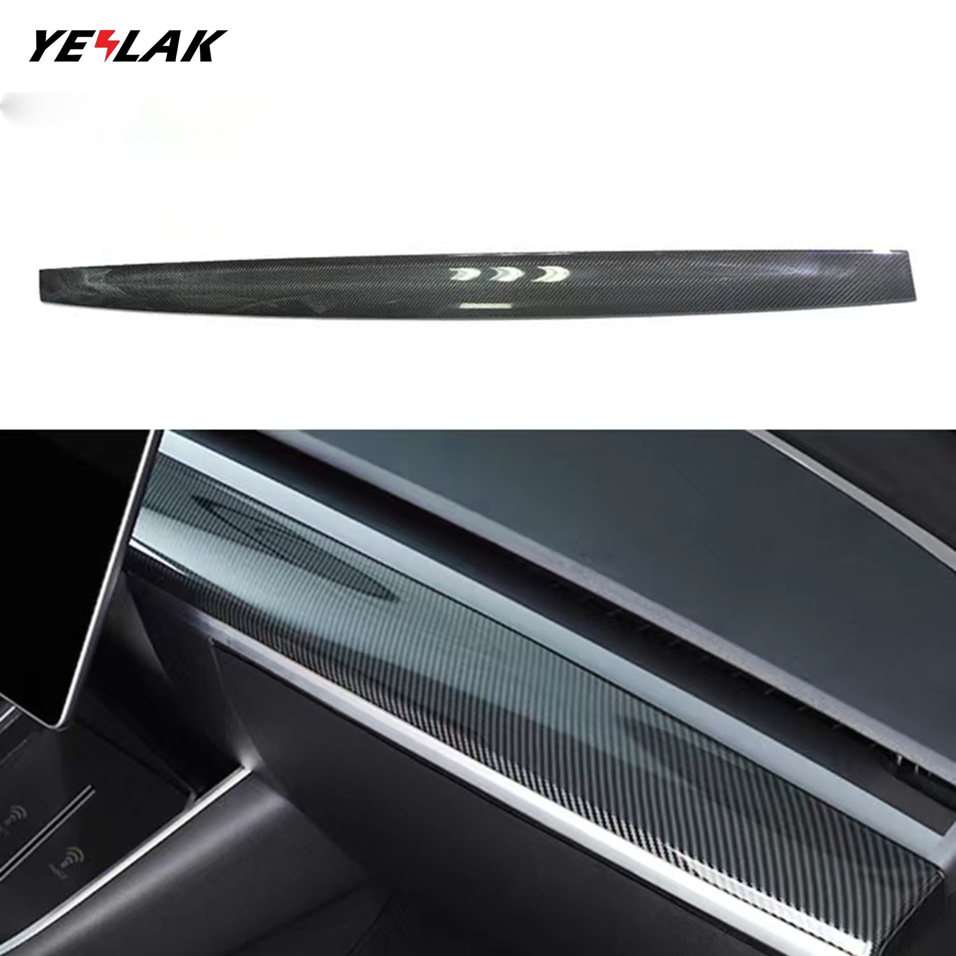 Tesla Model 3 & Y Genuine Carbon Fiber Dashboard Cover (Single Piece) –  TESLARATI Marketplace