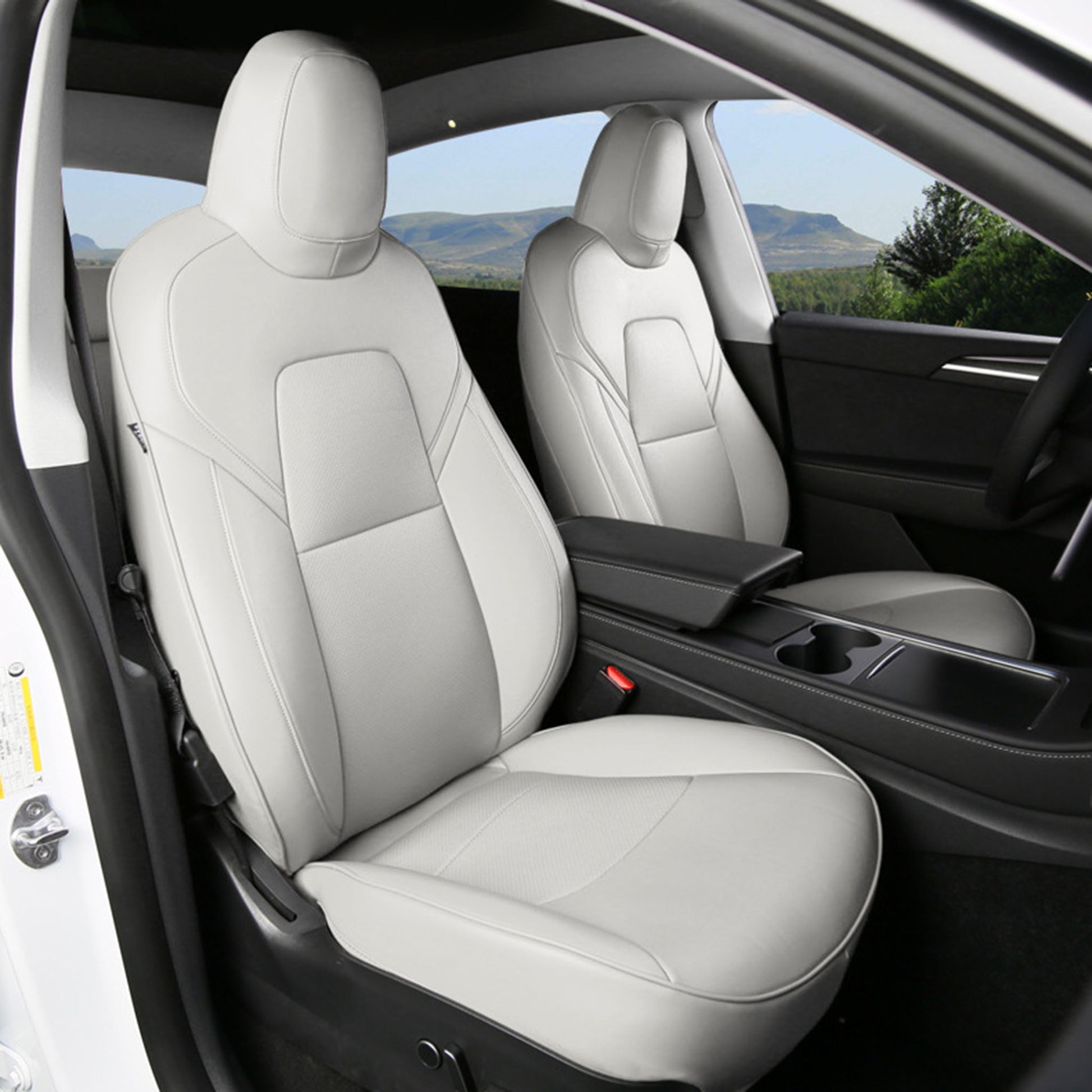 Housse de siège de voiture pour Tesla modèle 3 Y, couverture en cuir Nappa,  Style Surround complet, coussin blanc, accessoires d'intérieur, prix  d'usine, vente en gros - AliExpress
